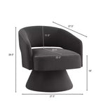 Modern Swivel Accent Chairs for Bedroom, Upholstered Velvet Round Accent Chairs, 360 Degree Comfy Swivel Chair with Open Backrest