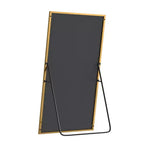 Rectangular Full Body Mirror, 71x31 Floor Mirror with Stand, Aluminum Alloy Metal Frame Full length Mirror Black for Bedroom Living Room, Black