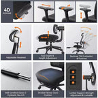 Ergonomic Chair with Footrest Home Office Desk Chair with Auto-Following Lumbar Support, 4D Armrest, Seat Depth&Height Adjustable