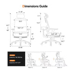 Ergonomic Chair with Footrest Home Office Desk Chair with Auto-Following Lumbar Support, 4D Armrest, Seat Depth&Height Adjustable