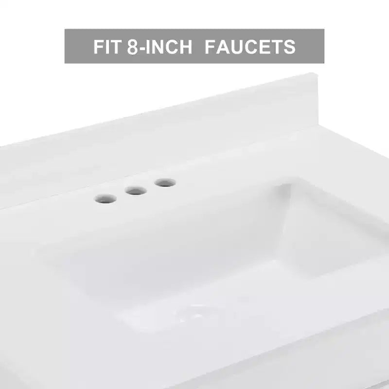 30 White Farmhouse Bathroom Vanity with Sliding Barn Doors, 2 Drawers, Freestanding Vanity with Protective Backsplash