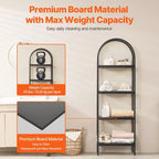 Metal Bookshelf, 4-Tier Arched Industrial Bookshelf, Small Rustic Vintage Storage Bookcase with Open Shelves, Freestanding Display Shelving