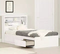 HomeStock 40 in.H Twin Size White with Bookcase Beds made of Particle Board Bed Frame