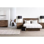 8.5 in.H Adjustable (Full to Queen) Size Brown with Storage Beds made of Particle Board Bed Frame
