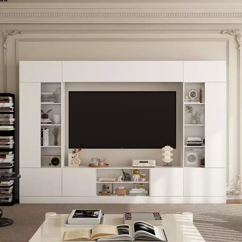 Large Entertainment Center All Encompassing TV Entertainment Center: Aesthetic & Practical Living Room Essential