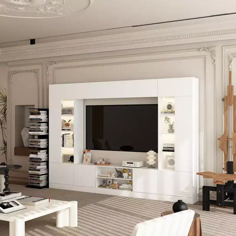 Large Entertainment Center All Encompassing TV Entertainment Center: Aesthetic & Practical Living Room Essential