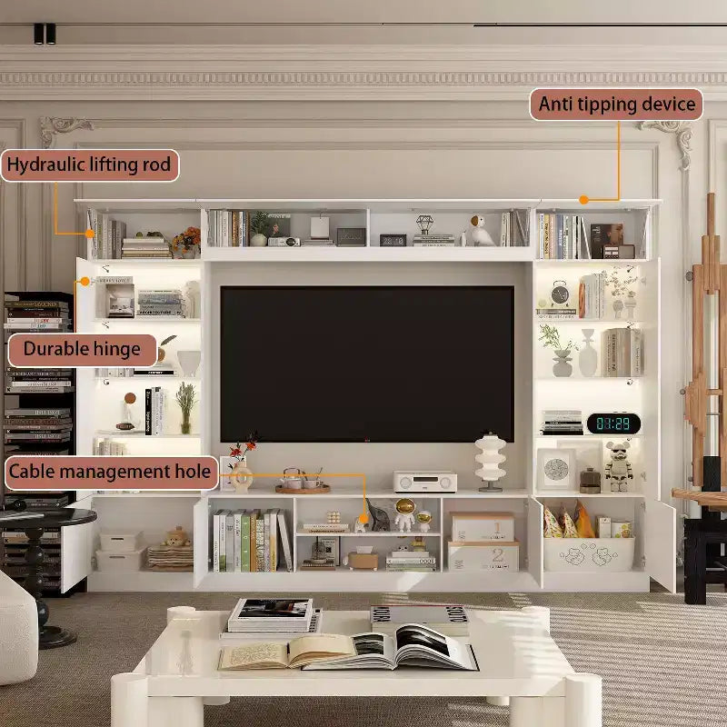 Large Entertainment Center All Encompassing TV Entertainment Center: Aesthetic & Practical Living Room Essential