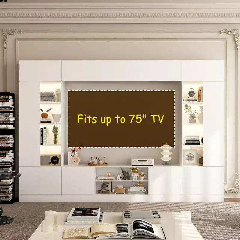 Large Entertainment Center All Encompassing TV Entertainment Center: Aesthetic & Practical Living Room Essential
