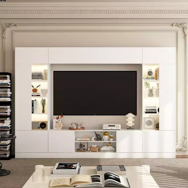 Large Entertainment Center All Encompassing TV Entertainment Center: Aesthetic & Practical Living Room Essential