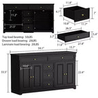 5 Drawer Horizontal Dresser Multifunctional Storage Cabinet Living Room Storage Solutions