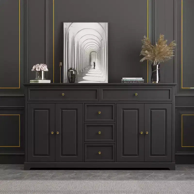 5 Drawer Horizontal Dresser Multifunctional Storage Cabinet Living Room Storage Solutions