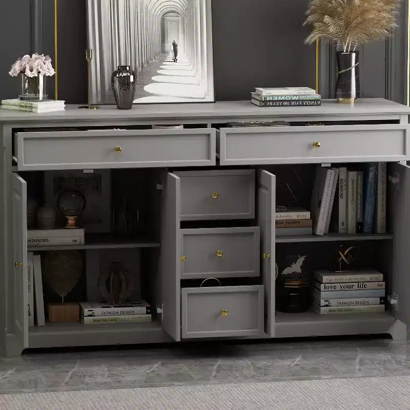 5 Drawer Horizontal Dresser Multifunctional Storage Cabinet Living Room Storage Solutions