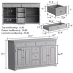 5 Drawer Horizontal Dresser Multifunctional Storage Cabinet Living Room Storage Solutions