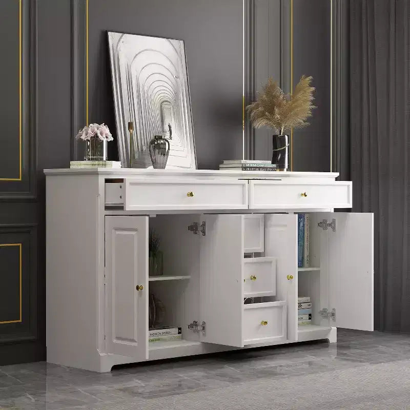 5 Drawer Horizontal Dresser Multifunctional Storage Cabinet Living Room Storage Solutions