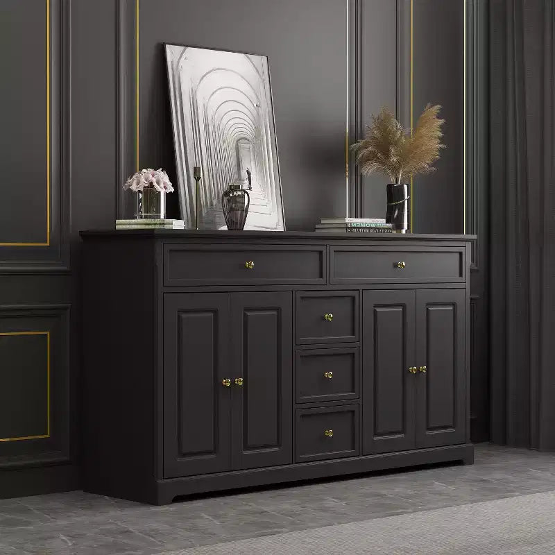 5 Drawer Horizontal Dresser Multifunctional Storage Cabinet Living Room Storage Solutions