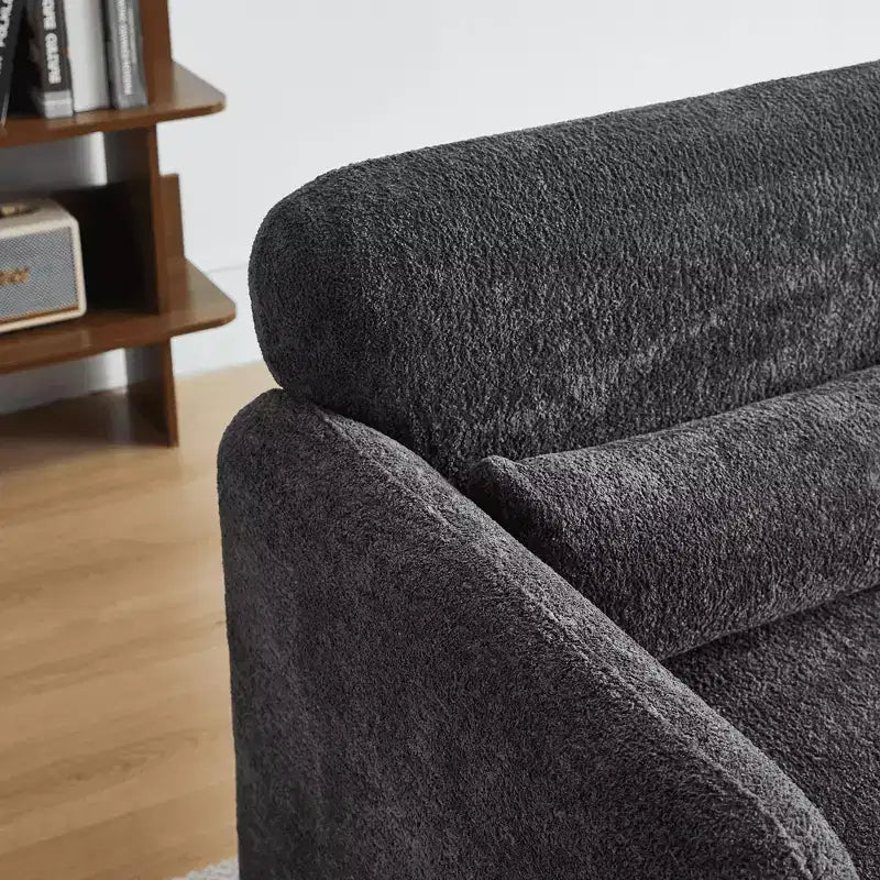 Sleeper Sofa Bed with USB, Adjustable Pull-Out Bed & Side Pocket (Velvet)