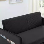 Sleeper Sofa Bed with USB, Adjustable Pull-Out Bed & Side Pocket (Velvet)