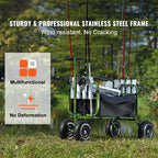 Beach Fishing Cart, 300 lbs Load Capacity, Foldable Fish and Marine Cart with Four 11 Big Wheels Rubber Balloon Tires