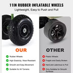 Beach Fishing Cart, 300 lbs Load Capacity, Foldable Fish and Marine Cart with Four 11 Big Wheels Rubber Balloon Tires