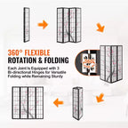 Room Divider, 4 Panel Japanese Room Divider Screen, Wood Folding Privacy Screen Indoor, Partition Portable Decoration Dividers Brown+White