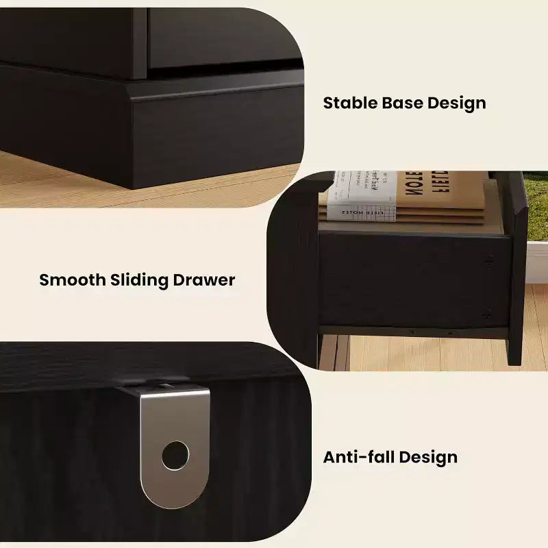 Weißer Kommode fürs Schlafzimmer, 6-Schubladen-Kommode mit LED-Leuchten und Ladestation, für Wohnzimmer, Flur