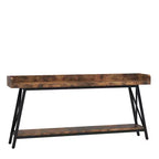 70.9 Inch Narrow Rustic Sofa Table Sturdy Metal Frame Home Decor