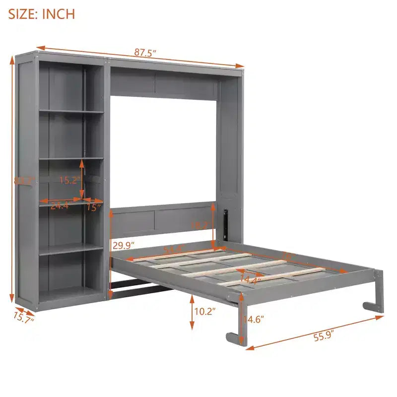 Murphy Bed Wall Bed with Shelves