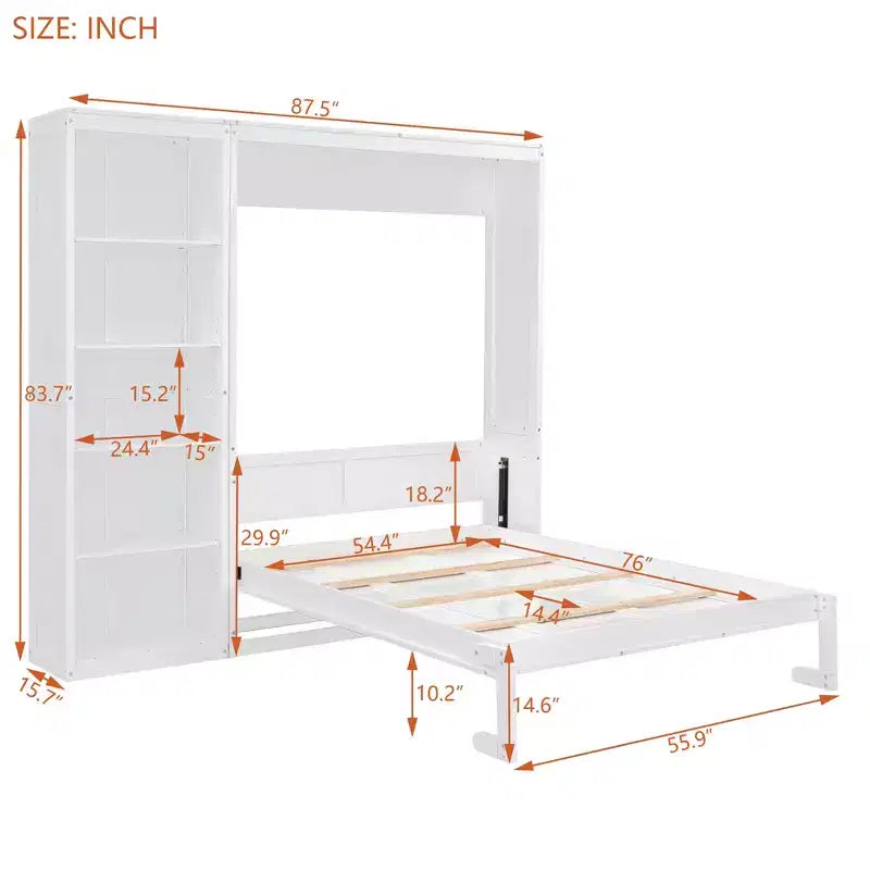 Murphy Bed Wall Bed with Shelves