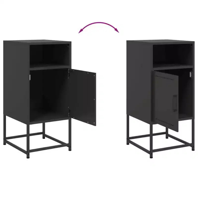 Bedside Cabinet Nightstand Side End Table Home Bedroom Furniture Steel