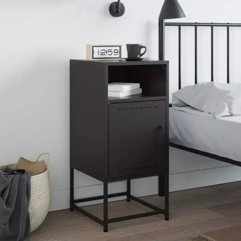 Bedside Cabinet Nightstand Side End Table Home Bedroom Furniture Steel