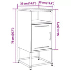 Bedside Cabinet Nightstand Side End Table Home Bedroom Furniture Steel