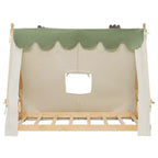 Twin/Full House-Shaped Floor Canopy Beds with Tent & Light Decor,Platform Bed Frame for Kids,Teens,No Spring Box Needed