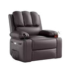 Massage Recliner Chair for Adults, Swivel Rocker with Heat, PU Leather, Remote, Cup Holders, Side Pocket, Wide Recliner for Living Room, Bedroom
