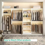 95 Closet Organizer with 5 Hanging Rods, Wall Mounted Clothes Hanging Rack for Organization