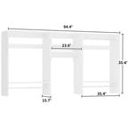 95 Closet Organizer with 5 Hanging Rods, Wall Mounted Clothes Hanging Rack for Organization