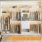 95 Closet Organizer with 5 Hanging Rods, Wall Mounted Clothes Hanging Rack for Organization