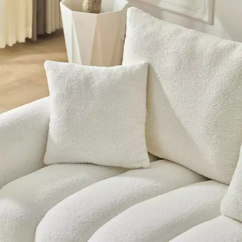 92-inch high-quality corner sofa with a central console coffee table, suitable for living room/apartment, white.