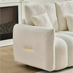 92-inch high-quality corner sofa with a central console coffee table, suitable for living room/apartment, white.