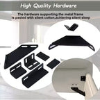 King Size Upholstered Platform Bed, Metal & Solid Wood Bed Frame with Special Shaped Velvet Headboard