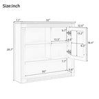 32 in. W x 28 in. H Rectangular MDF Medicine Cabinet with Mirror, 5 Removable Shelves, Soft-closing Hinges