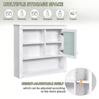 32 in. W x 28 in. H Rectangular MDF Medicine Cabinet with Mirror, 5 Removable Shelves, Soft-closing Hinges