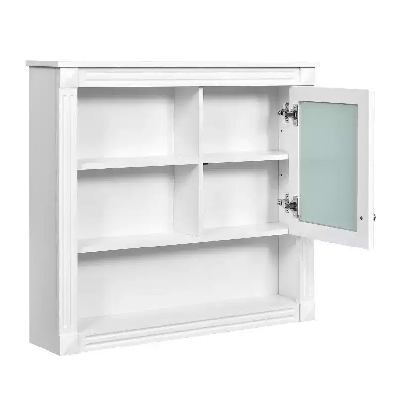 32 in. W x 28 in. H Rectangular MDF Medicine Cabinet with Mirror, 5 Removable Shelves, Soft-closing Hinges