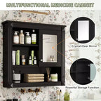 32 in. W x 28 in. H Rectangular MDF Medicine Cabinet with Mirror, 5 Removable Shelves, Soft-closing Hinges