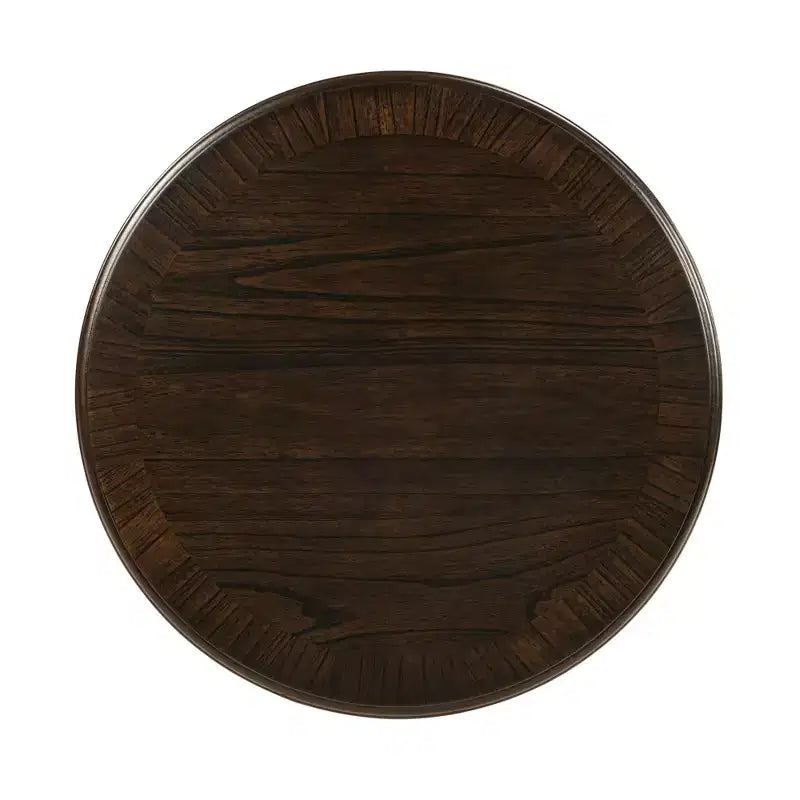 Retro Wood Round End Table with X-shape Base for Dining or Living Room, Espresso