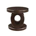 Tavolino rotondo retrò in legno con base a X per sala da pranzo o soggiorno, color espresso