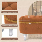 29.5 Upholstered Storage Bench,Fabric Footboard Bench with Button Tufted and Fringe,Lift Top,End of Bed Bench for Bedroom,Living Room