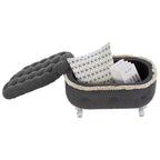 29.5 Upholstered Storage Bench,Fabric Footboard Bench with Button Tufted and Fringe,Lift Top,End of Bed Bench for Bedroom,Living Room