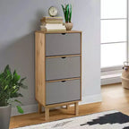 Shoe Cabinet Brown Solid Pine Wood Medium Shoe Cabinet