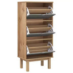 Shoe Cabinet Brown Solid Pine Wood Medium Shoe Cabinet