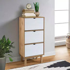 Shoe Cabinet Brown Solid Pine Wood Medium Shoe Cabinet